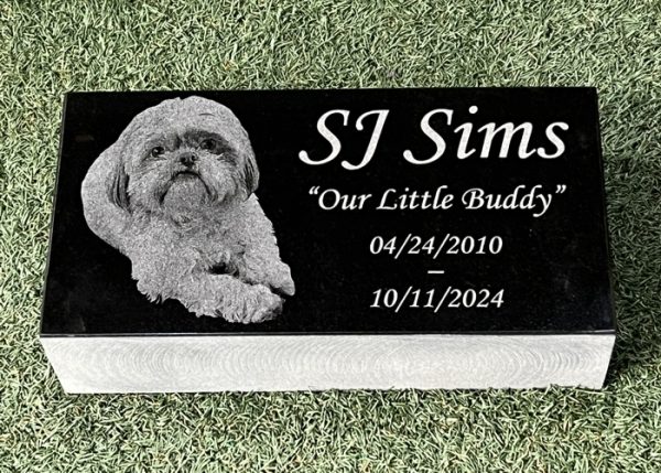 16x8x4 Premium Granite, animal tombstones, pet memorial stones