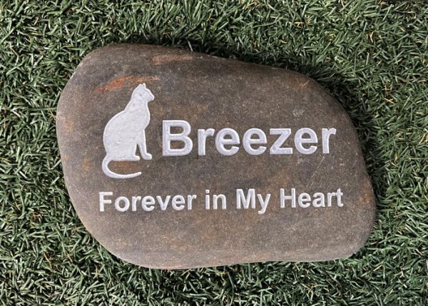 Medium River Rock Pet Memorial, Pet Headstone