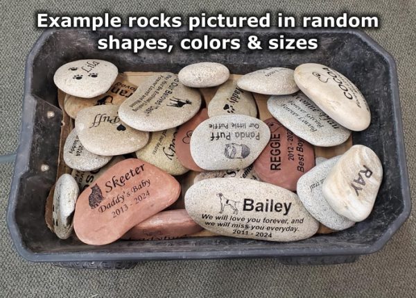 River Rocks, Pet Memorial Stones, Pet Grave Markers, Pet Headstones