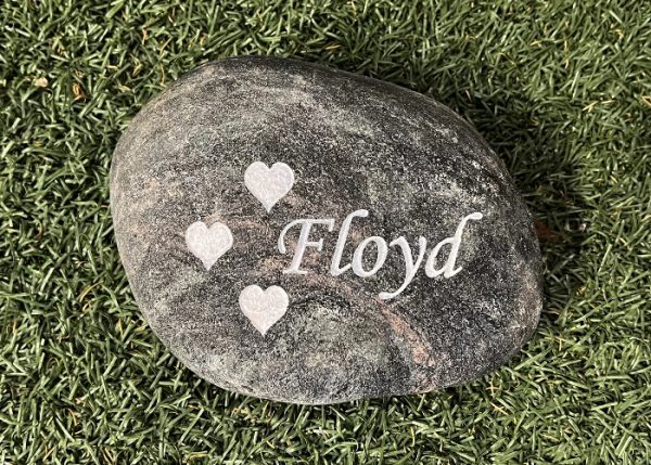 Small River Rock Pet Memorial, Pet Headstone