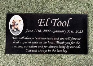 24×12 Photo Granite Memorial Plaque With Color Porcelain Tile