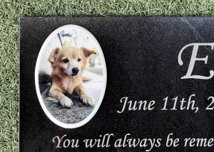 24×12 Photo Granite Memorial Plaque With Color Porcelain Tile