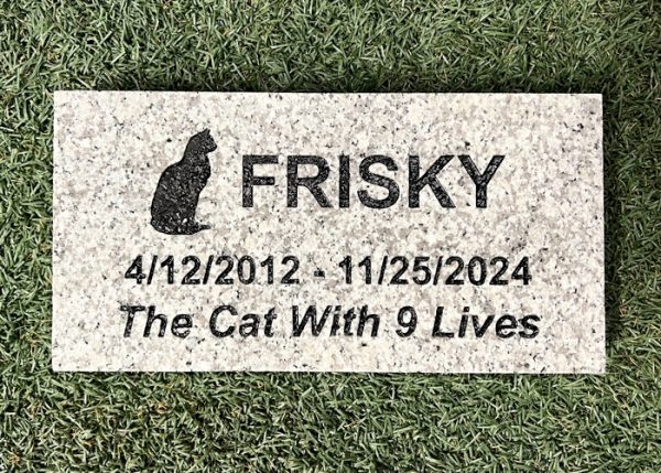 Gray Granite Memorial, Pet Memorial Stones, Animal Tombstones